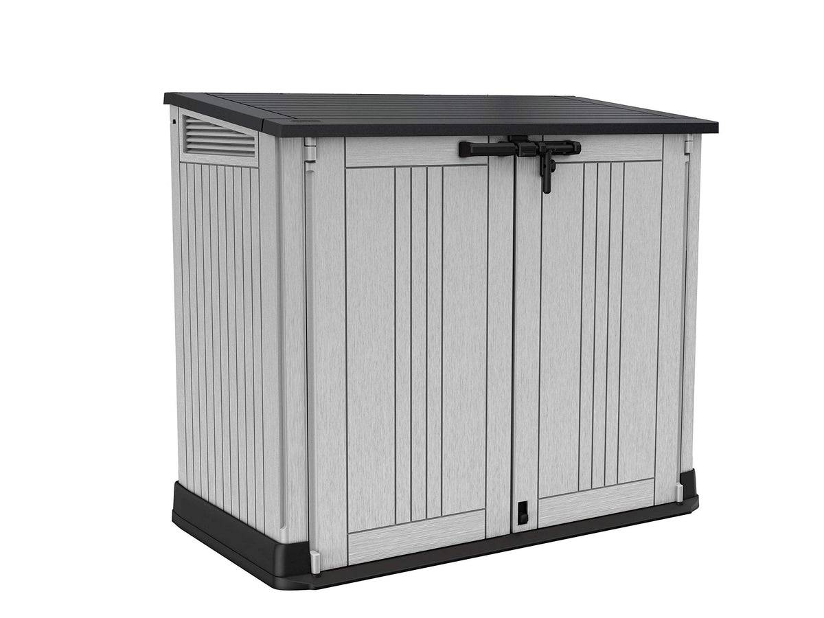 Keter Store It Out Nova Outdoor Garden Storage Shed, Light Grey with Dark Grey Lid, Weatherproof