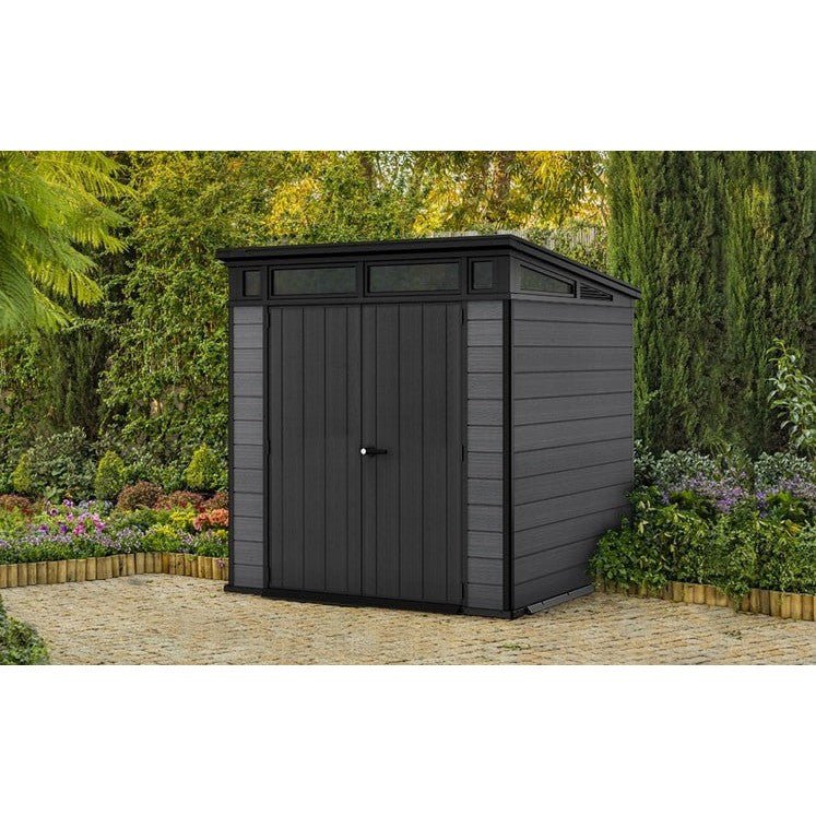 7x 7 Cortina Heavy Duty Plastic Pent Shed – Dark Grey