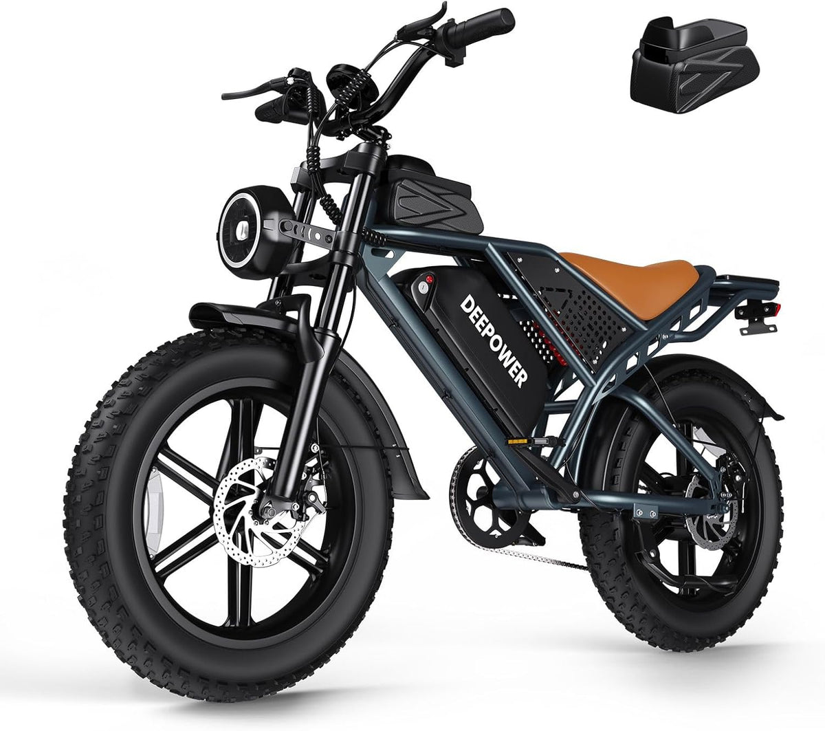 Long Range 48V 35Ah Fat Tyre Electric Bike, 2000W Peak Motor, Removable Battery, Dual Suspension & 7-Speed