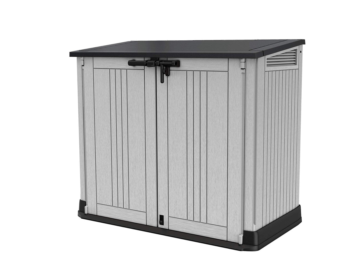 Keter Store It Out Nova Outdoor Garden Storage Shed, Light Grey with Dark Grey Lid, Weatherproof